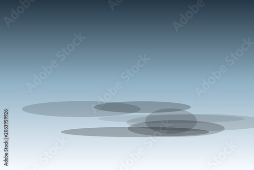 Minimalist water lily pads on a calm pond