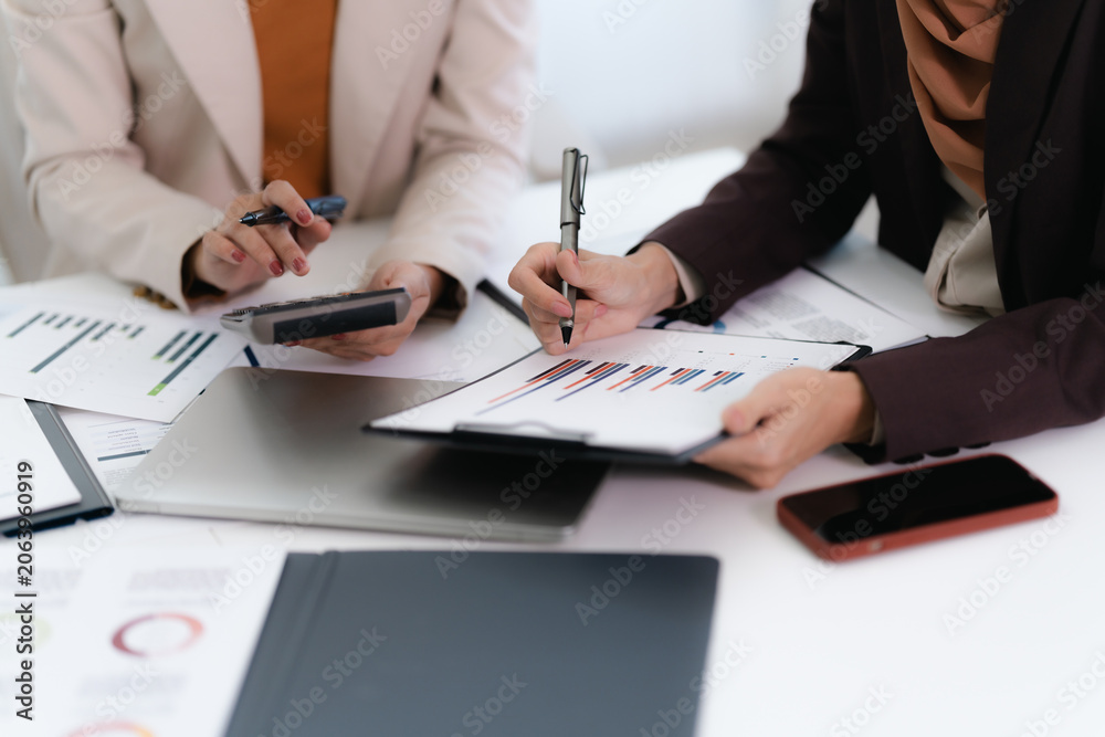 Fototapeta premium Accountant calculating numbers in office for clear valuation documents