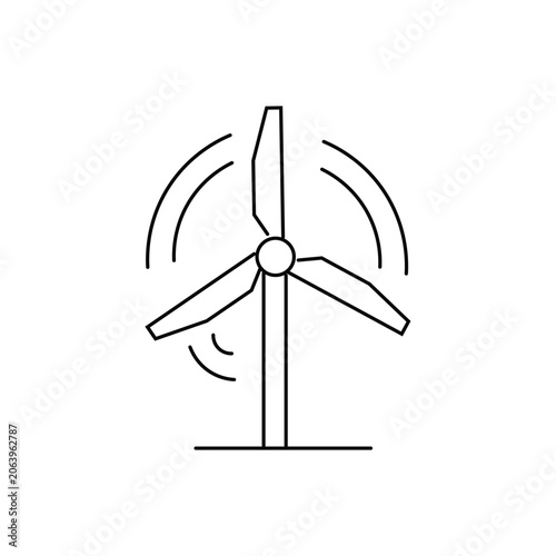 Wind turbine power single icon with editable stroke, perfect for alternative energy apps, environmental infographics, and ecology design templates.