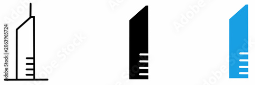 Bild auf Leinwand Skyscraper Tower and Building icon collections