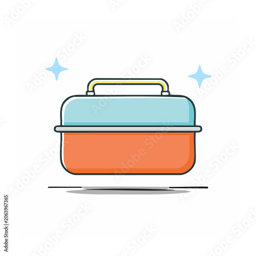 Flat design toolbox icon with handle