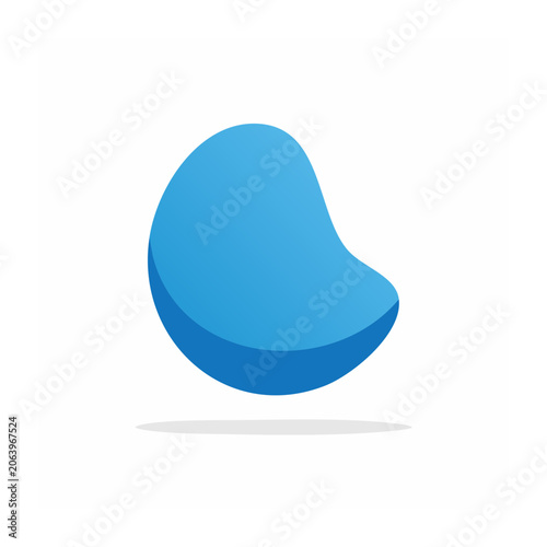 Blue abstract organic blob icon on white background
