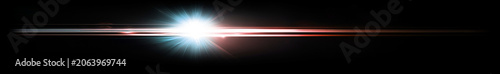 Blue and Pink Gradient Lens Flare on Black Background – Light Streak Effect