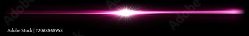  Pink Laser Lens Flare on Black Background