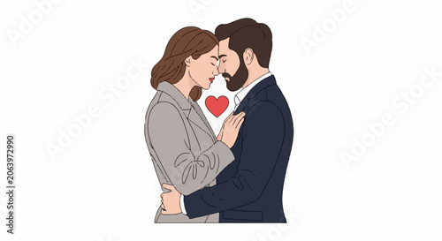 A cartoon illustration of a man and woman embracing and kissing (1)