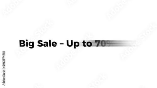 A promotional sign with big sale upto text on white background