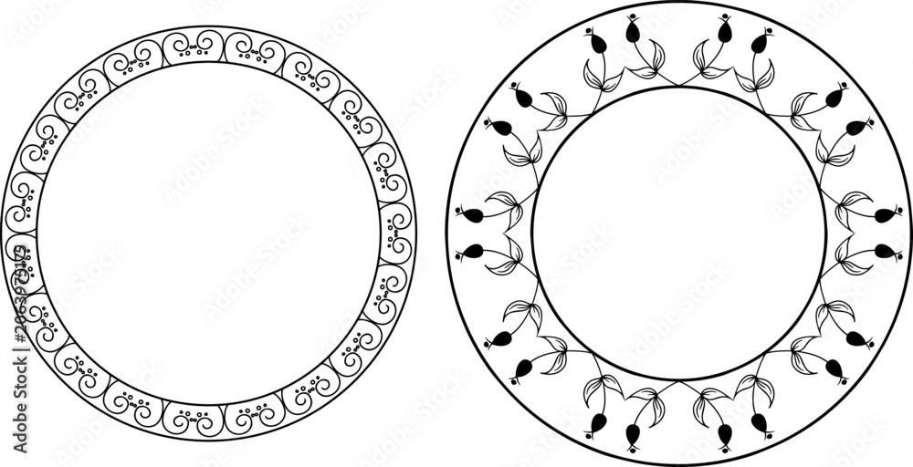 Naklejka premium vector frames black on a white background, borders
