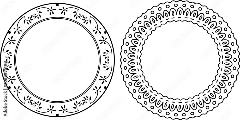 Naklejka premium vector frames black on a white background, borders