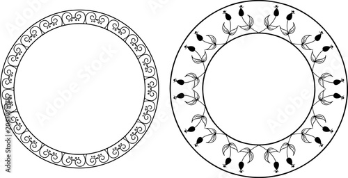 vector frames black on a white background, borders