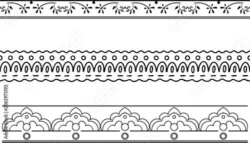 vector frames black on a white background, borders