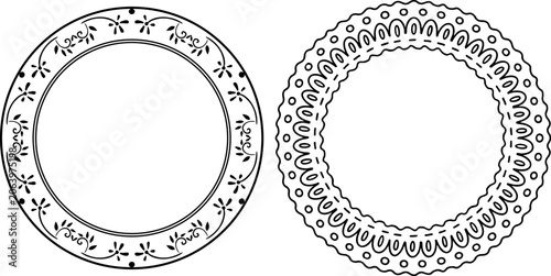 vector frames black on a white background, borders
