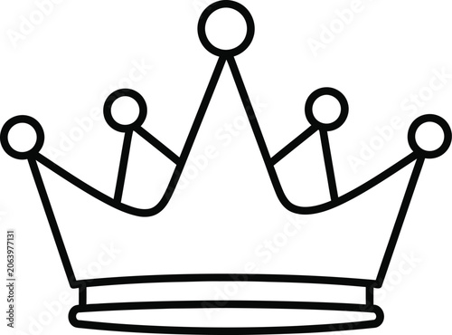 Black line drawing of a crown icon