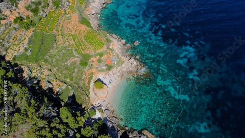 Foto Zogon beach hvar island croatia aerial view