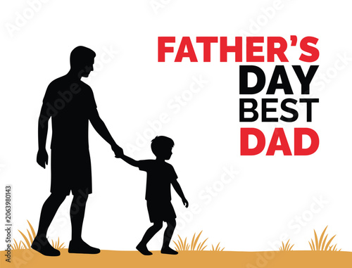 Fathers Day Best Dad Silhouette Family Love Vector Design