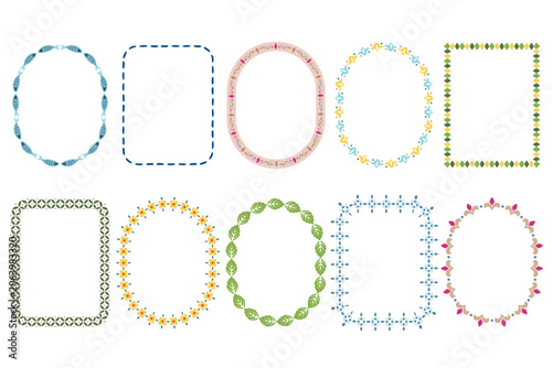 Set of hand drawn colorful vector frames. Summer amazing borders for invitations, cards.