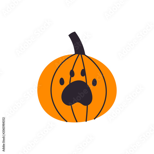 Bild auf Leinwand Pumpkin With Paw Print