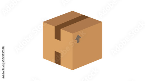 Tableau sur toile Cardboard box with upward arrow symbol indicating proper handling for shipping