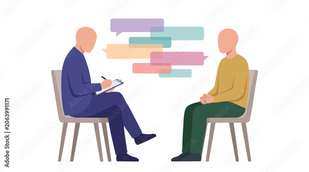 Fototapeta premium Psychologist or counselor consults with client in therapy session