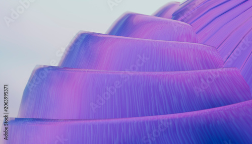 Close-up of vibrant purple and pink layered abstract pattern with soft lighting. Illustration, rendering