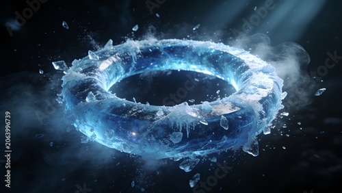 Frozen Blue Energy Portal Ring Background