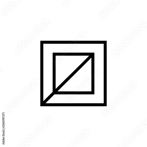 Geometric Abstract Square Design with Diagonal Line Element.