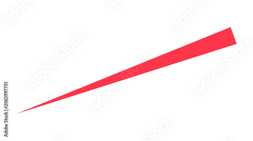 Vibrant Red Diagonal Tapered Straight Line Speed Wedge Isolated on Transparent Background