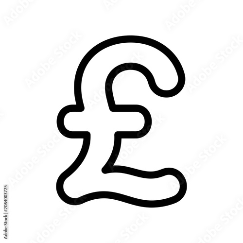 Cuadro en lienzo A simple black outline of a British pound sterling sign