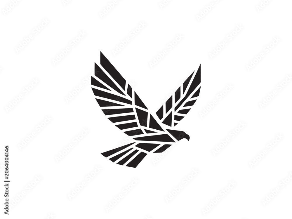 Naklejka premium Geometric eagle bird logo mark emblem hawk