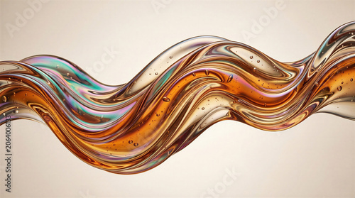 olden liquid wave with bubbles and refraction.