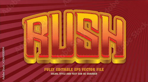Rush text effect trendy fast paced typography with dynamic motion style.