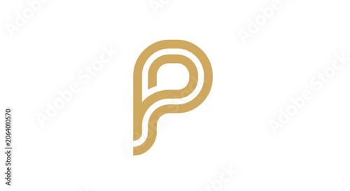 Elegant Golden P Letter Logo Design, Abstract Monogram, Premium Branding Icon