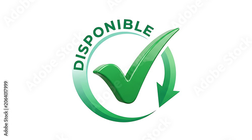 Green checkmark inside circular arrow labeled available