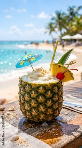 tropical cocktail on the beach