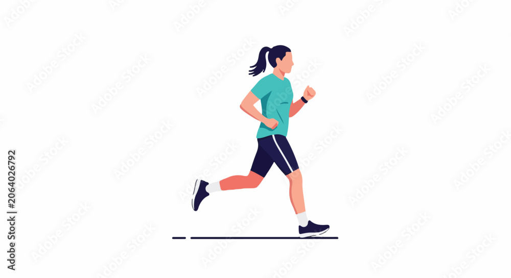 Obraz premium A woman in athletic wear running