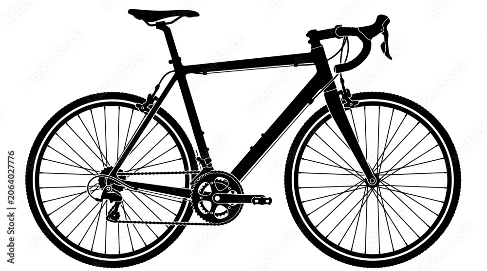 Naklejka premium Modern road bicycle silhouette profile on white background