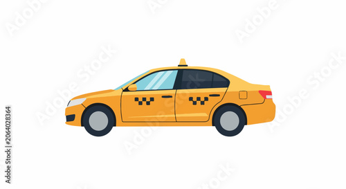 A yellow taxi car is shown in profile