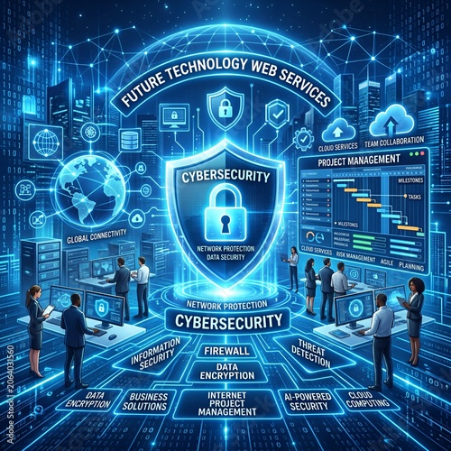 Future Cybersecurity Technology Network Protection Data Security Global Connectivity Business
