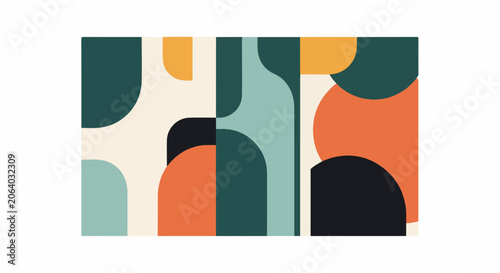 A colorful abstract composition of rounded shapes