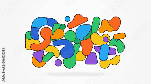 A colorful abstract graphic with various shapes (2)