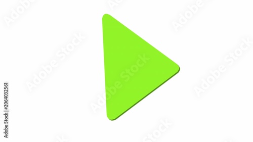 3D Play Icon Animation 4K Seamless Loop with Alpha Channel
