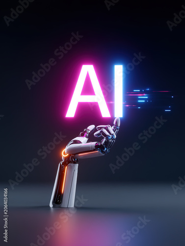 Robot finger AI icon artificial intelligence robotics technology concept