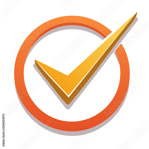 Orange and yellow checkmark icon on transparent background