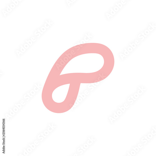 Pink abstract organic looping shape.