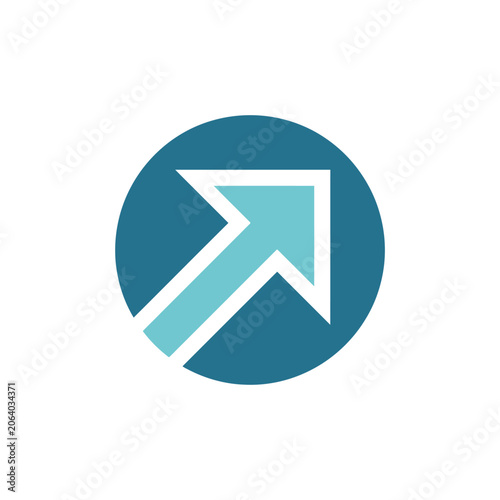 Solid blue circle with bold white upward arrow