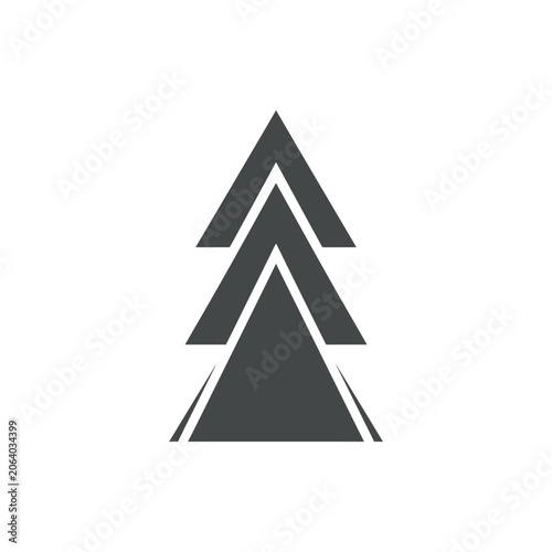 Three stacked arrows pointing upwards.
