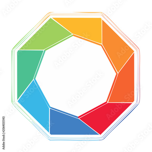 Hexagon geometric shape flat design vector