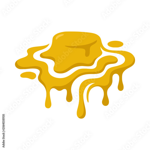 Foto A golden yellow melting butter pat on a white background