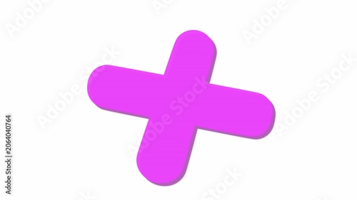 3D Plus Icon Animation 4K Seamless Loop with Alpha Channel