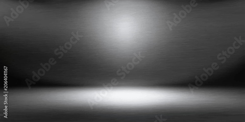 Abstract brushed metal metal background with shiny silver light and industrial steel texture design