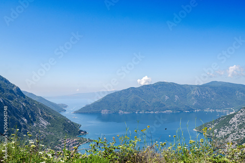 Mountain view over Kotor Bay in Montenegro